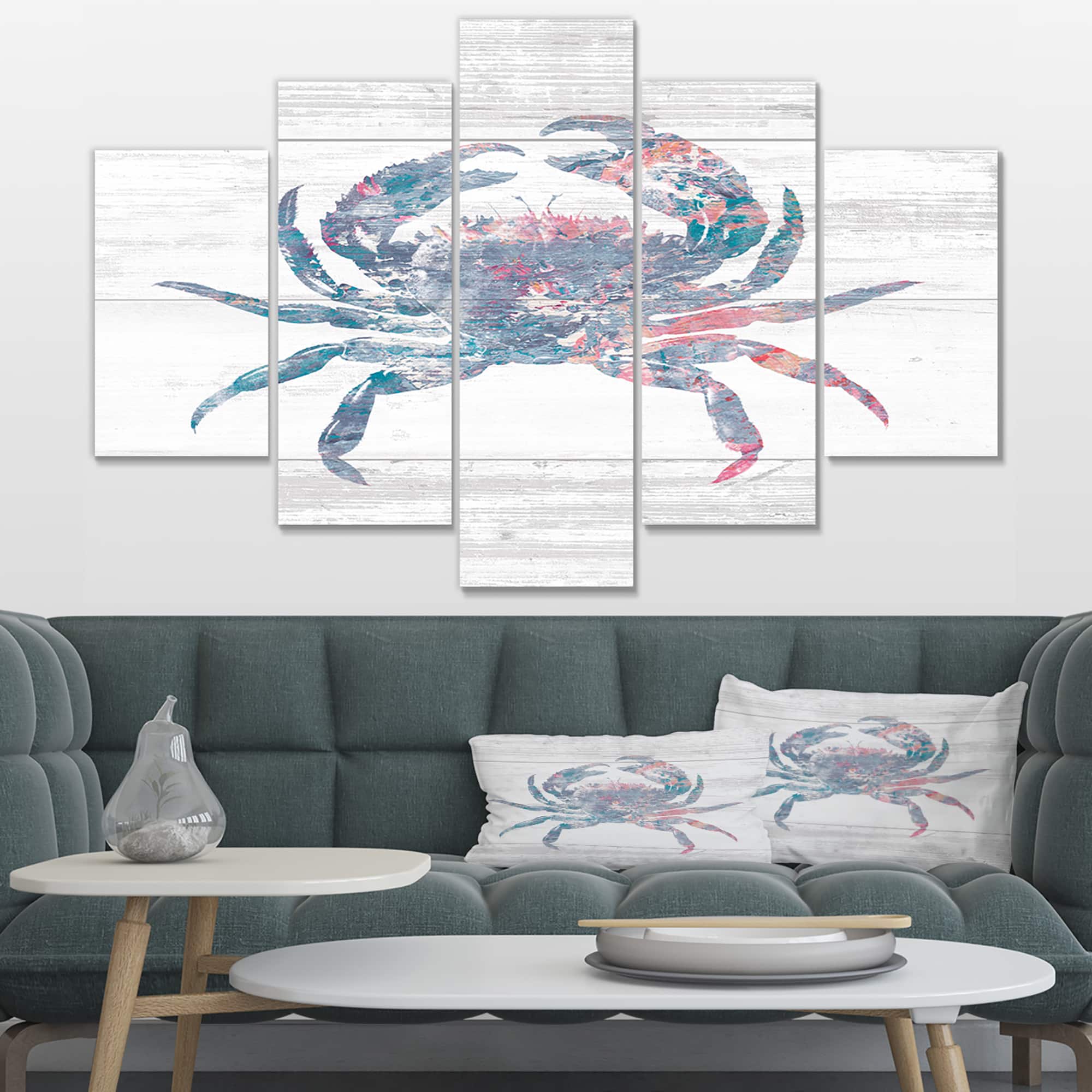 Designart - Pink Crab Ocean Life